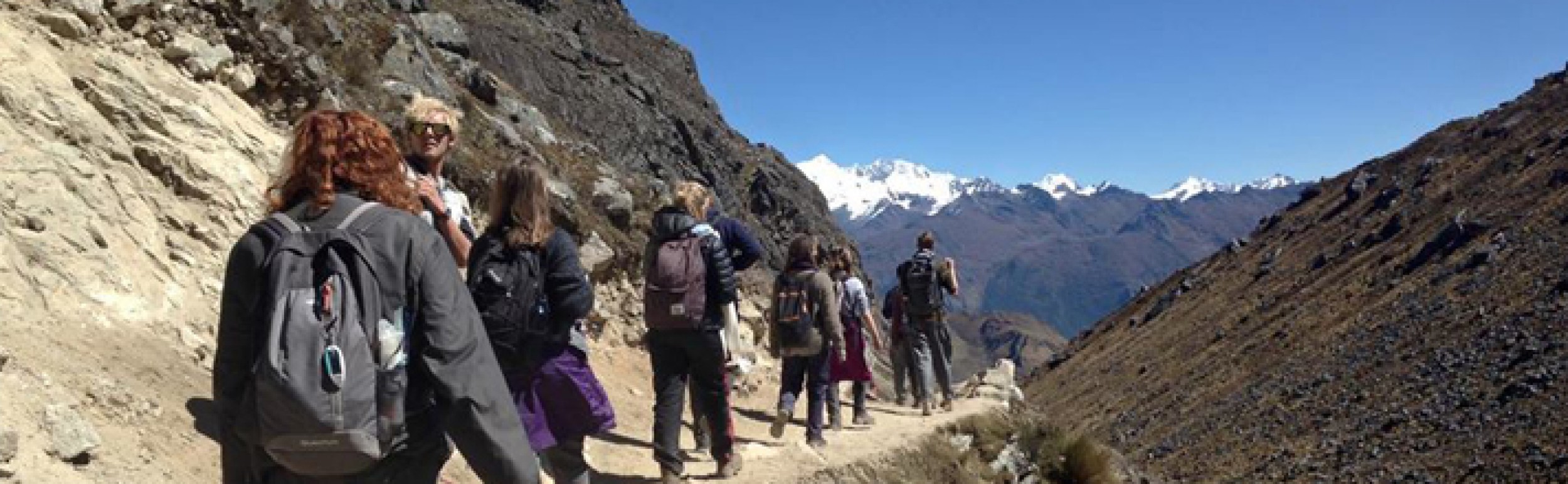Hiking in mountains South American explorer